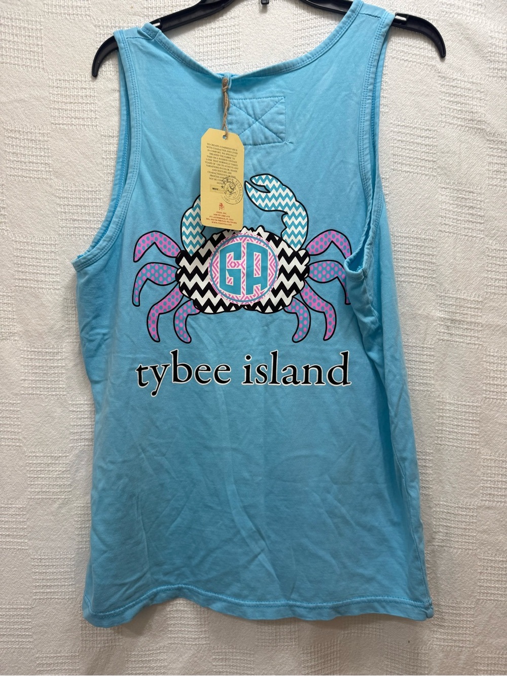 Tybee Island Light Blue Women's Tank Top - Picture 4 of 5
